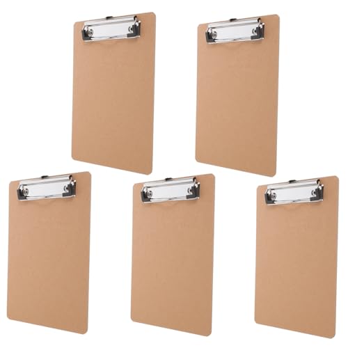 FUNNETOYU 5 Stück Teiliges Klemmbrett Mini Clipboard für Büro und Schule Praktische Schreibunterlage für Dokumente und Notizen Langlebige und Eisenkonstruktion von FUNNETOYU