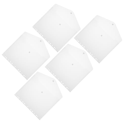 FUNNETOYU 5 Stück Wasserdichte Dokumentenmappe Transparente PP Taschen mit Löchern für Fotos Unterlagen Quittungen und Leicht und Tragbar von FUNNETOYU