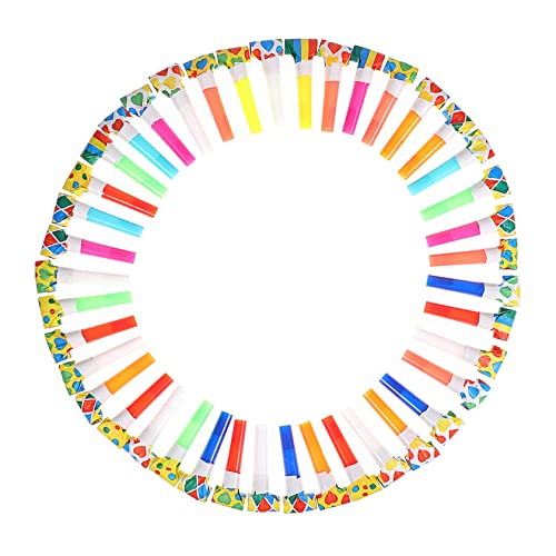FUNNETOYU 50 Stück Bunte Party Tröten für Wiederverwendbare Geräuschemacher mit Verschiedenen Farben und Mustern für Geburtstagsfeiern und Sportevents FUNNETOYU 50 Stück Bunte Party Tröten für Wiederverwendbare Geräuschemacher mit Verschiedenen Farben und Mustern für Geburtstagsfeiern und Sportevents von FUNNETOYU