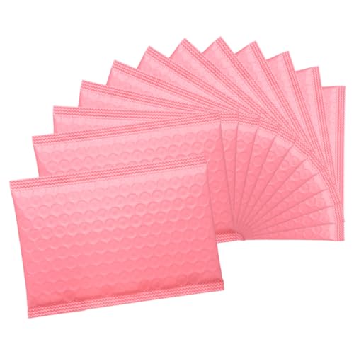 FUNNETOYU 50 Stück Gepolsterte Versandtaschen Dicke Luftpolster Umhüllungen für Sicheren Versand von Kosmetikprodukten Selbstklebend Rosa von FUNNETOYU