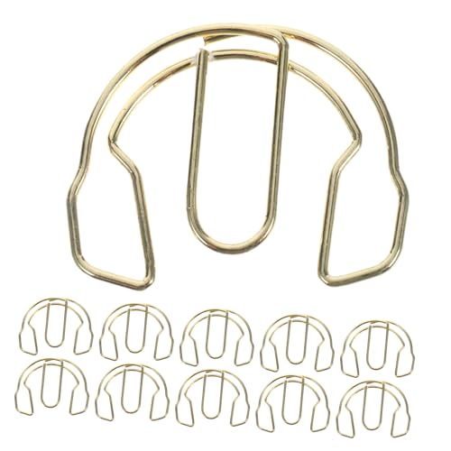 FUNNETOYU 50 Stück Kleine Büroklammern in Kopfhörerform Kreative Metall lesezeichenclips Flexible Papierhalter für Büro Schule Notizen und Dokumente Langlebig und Dekorativ Goldfarben von FUNNETOYU