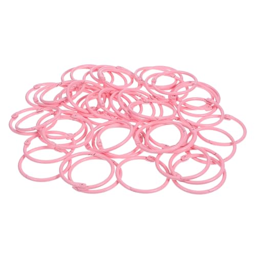 FUNNETOYU 50 Stück Metall Binder Ringe Innendurchmesser Rundring Schlüsselanhänger und Buchringe für Lose Blattsammlung Karteikarten Notizbücher Büro und Schule Rosa von FUNNETOYU