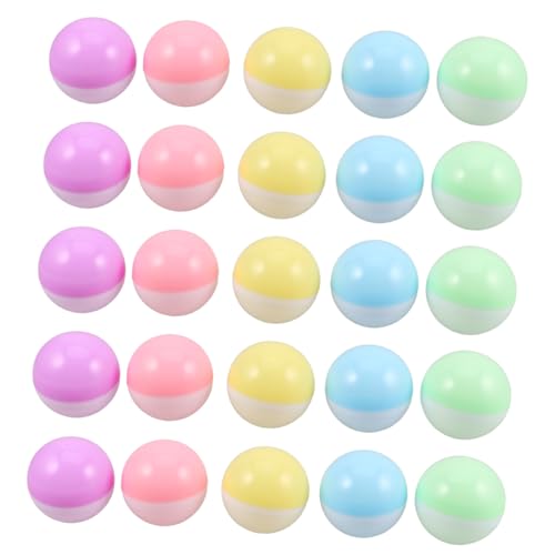 FUNNETOYU 50 Stück Teiliges Bunte Macaron Farbige Nachfüllbare Kunststoffkapseln für Automaten Zubehör Wiederverwendbare Runde Behälter für Diy Basteln Partygeschenke und Kleine Aufbewahrung von FUNNETOYU