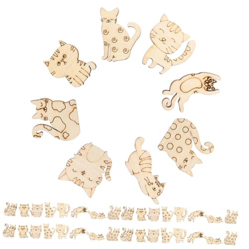FUNNETOYU 50 Stück Teiliges Holzkatzen Bastelholzscheiben Unbemalt Kleine Holzstücke für DIY Kinderkunstprojekte Stabile Katzenscheiben aus Holz Geeignet für Malen Schreiben und Dekoration FUNNETOYU 50 Stück Teiliges Holzkatzen Bastelholzscheiben Unbemalt Kleine Holzstücke für DIY Kinderkunstprojekte Stabile Katzenscheiben aus Holz Geeignet für Malen Schreiben und Dekoration von FUNNETOYU