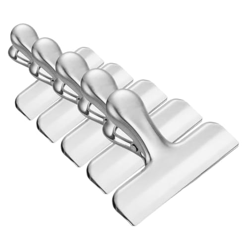 FUNNETOYU 5Stücke Lebensmittelklammern Wiederverwendbare Beutelverschluss Clips für Snacks Brot Kaffee Vielseitig Einsetzbar Küche Büro und Schule Silber FUNNETOYU 5Stücke Lebensmittelklammern Wiederverwendbare Beutelverschluss Clips für Snacks Brot Kaffee Vielseitig Einsetzbar Küche Büro und Schule Silber von FUNNETOYU