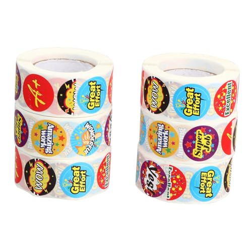 FUNNETOYU 6 Rollen Belohnungsaufkleber für Bunte Selbstklebende Motivationssticker für Schule und Klassenzimmer Kindgerechte Designs Einfach Abziehbar für Lehrerbedarf FUNNETOYU 6 Rollen Belohnungsaufkleber für Bunte Selbstklebende Motivationssticker für Schule und Klassenzimmer Kindgerechte Designs Einfach Abziehbar für Lehrerbedarf von FUNNETOYU