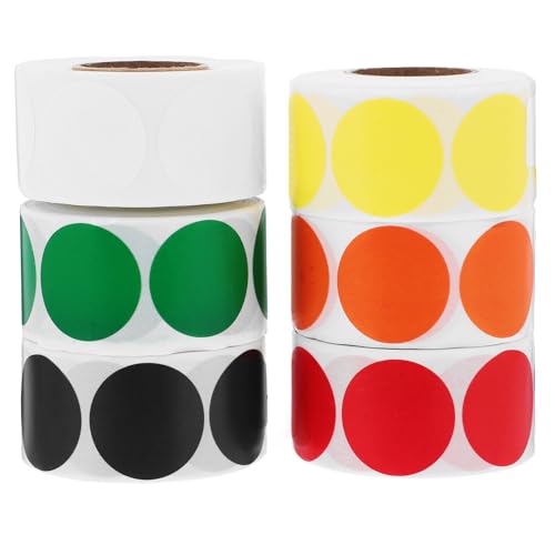 FUNNETOYU 6 Rollen Runde Punktaufkleber Selbstklebende Farbcodierungsetiketten für Beschriftung und Basteln Praktische Dots für Bücher Stoffe und FUNNETOYU 6 Rollen Runde Punktaufkleber Selbstklebende Farbcodierungsetiketten für Beschriftung und Basteln Praktische Dots für Bücher Stoffe und von FUNNETOYU