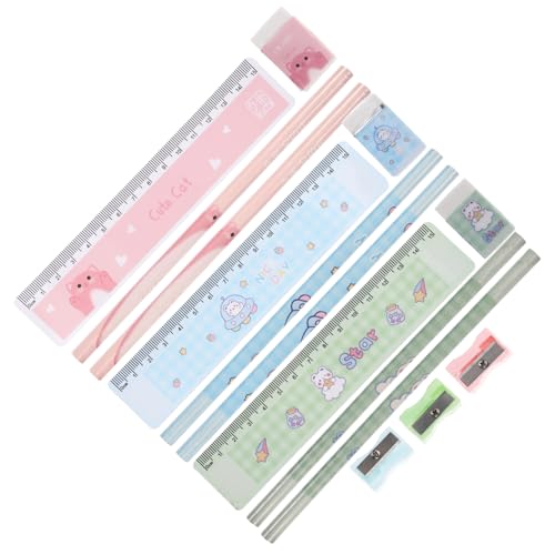 FUNNETOYU 6 Sätze Teiliges Schüler Stifteset mit Manuellem Bleistiftspitzer Kreativem Radiergummi Lineal und Handlichem Design Schulbedarf für Jungen und Mädchen Schreibwaren für Schule und FUNNETOYU 6 Sätze Teiliges Schüler Stifteset mit Manuellem Bleistiftspitzer Kreativem Radiergummi Lineal und Handlichem Design Schulbedarf für Jungen und Mädchen Schreibwaren für Schule und von FUNNETOYU