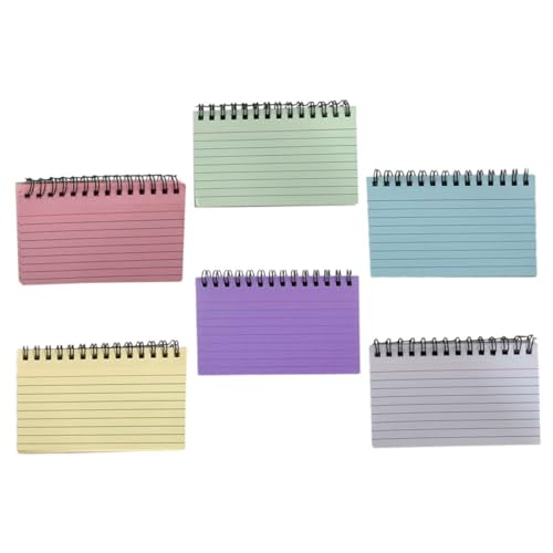 FUNNETOYU 6 Stück Farbiges Spulenbuch Größe arbeiten ungefüttert Blau Spiral- Regenbogen für Notizbuch Notizbilder Notizblock Hinweis Pad klein Praktische Memo -Pads Memo-Notizblöcke Papier von FUNNETOYU