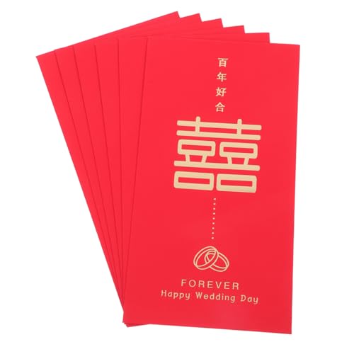 FUNNETOYU 6 Stück Happy Red Envelope -Tasche verheiratet China Paket Junggesellin briefumschläge Glücksgeld rote Umschläge traditionelle Geldtasche Parteigeldtasche Geldhalter Papier FUNNETOYU 6 Stück Happy Red Envelope -Tasche verheiratet China Paket Junggesellin briefumschläge Glücksgeld rote Umschläge traditionelle Geldtasche Parteigeldtasche Geldhalter Papier von FUNNETOYU