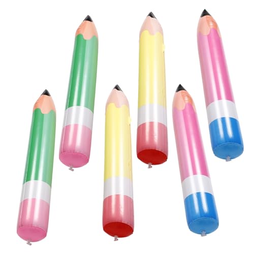 FUNNETOYU 6 Stück Jumbo Aufblasbare Bleistifte Riesige Bleistiftballons für Schulanfang Abschlussfeier Bunte Dekorationen für Klassenzimmer und Geburtstagspartys Groß FUNNETOYU 6 Stück Jumbo Aufblasbare Bleistifte Riesige Bleistiftballons für Schulanfang Abschlussfeier Bunte Dekorationen für Klassenzimmer und Geburtstagspartys Groß von FUNNETOYU