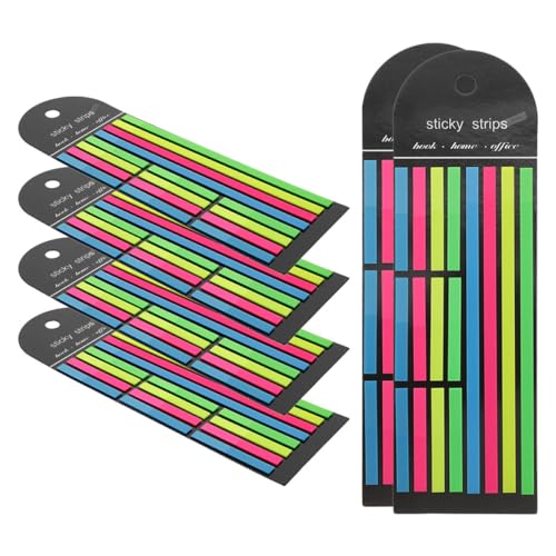 FUNNETOYU 6 Stück Lese Highlight Streifen Fluoreszierende Index Tabs für Notizen Büro und Schule Praktische Haftstreifen für Bessere Lesbarkeit und Konzentration von FUNNETOYU