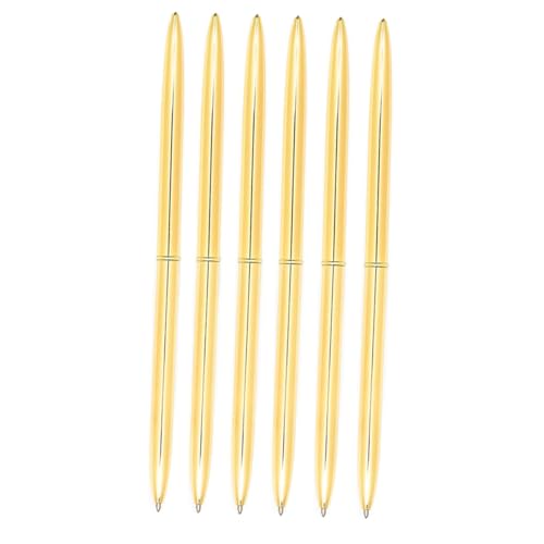 FUNNETOYU 6 Stück Metall Kugelschreiber Gold mit Leicht Blaue Mine für Schule Büro Alltag Langlebig und Komfortabel für Schreiben und Sammlungen FUNNETOYU 6 Stück Metall Kugelschreiber Gold mit Leicht Blaue Mine für Schule Büro Alltag Langlebig und Komfortabel für Schreiben und Sammlungen von FUNNETOYU