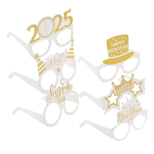 FUNNETOYU 6 Stück Silvester Party Brillen aus Papier Design Lustige Erwachsene Brillen Bunte Farbkombination Leicht und Bequem für Neujahrsfeier und Fotorequisiten Zubehör FUNNETOYU 6 Stück Silvester Party Brillen aus Papier Design Lustige Erwachsene Brillen Bunte Farbkombination Leicht und Bequem für Neujahrsfeier und Fotorequisiten Zubehör von FUNNETOYU