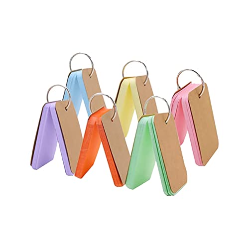 FUNNETOYU 6 Stück Teiliges Büro Notizkarten mit Ringverschluss Leere Papierkarten Gemischten Farben für Notizen und Erinnerungen für Büro und Zuhause von FUNNETOYU