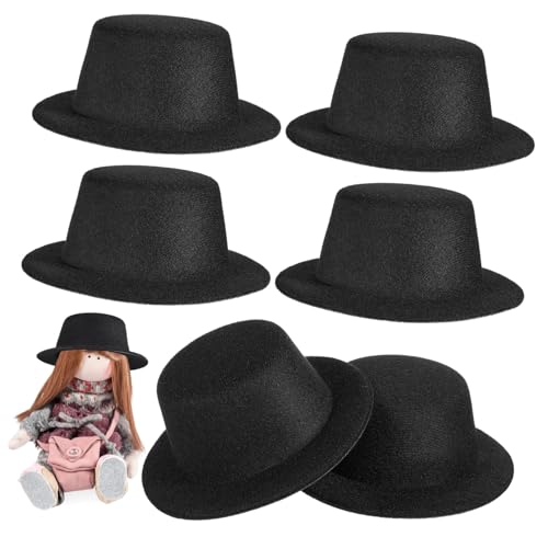 FUNNETOYU 6 Stück Teiliges Kleine Schwarze Puppenhüte aus Stoff Formelle Miniaturhüte für DIY Puppenkleidung Handgefertigte Dekoration für Weihnachtsmütze Schneemann Accessoire FUNNETOYU 6 Stück Teiliges Kleine Schwarze Puppenhüte aus Stoff Formelle Miniaturhüte für DIY Puppenkleidung Handgefertigte Dekoration für Weihnachtsmütze Schneemann Accessoire von FUNNETOYU
