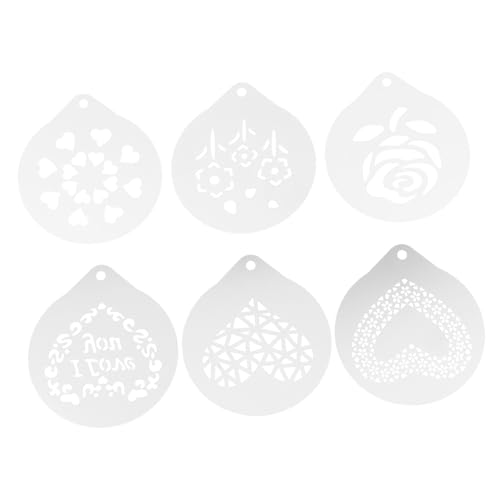 FUNNETOYU 6 Stück Teiliges Latte Art Schablonen für Cappuccino und Kaffee Vielseitige Muster Vorlagen zum Kreativen Verzieren von Milchschaum für und Profi von FUNNETOYU