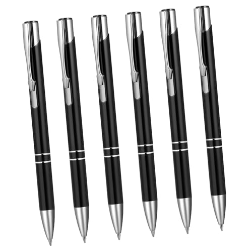 FUNNETOYU 6 Stück Teiliges Metall Kugelschreiber Retractable Kugelschreiber mit Clip Ergonomisch für Büro Schule und Business Schwarz Langlebig und Komfortabel Hand FUNNETOYU 6 Stück Teiliges Metall Kugelschreiber Retractable Kugelschreiber mit Clip Ergonomisch für Büro Schule und Business Schwarz Langlebig und Komfortabel Hand von FUNNETOYU