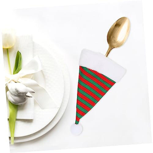 FUNNETOYU 6 Stück Teiliges Mini Weihnachtsmützen für Besteck und Lutscher Rote und Grüne Streifen Festliche Tischdekoration für Weihnachtsfeier Kleine Silberne Besteckhüte Vielseitige Xmas FUNNETOYU 6 Stück Teiliges Mini Weihnachtsmützen für Besteck und Lutscher Rote und Grüne Streifen Festliche Tischdekoration für Weihnachtsfeier Kleine Silberne Besteckhüte Vielseitige Xmas von FUNNETOYU