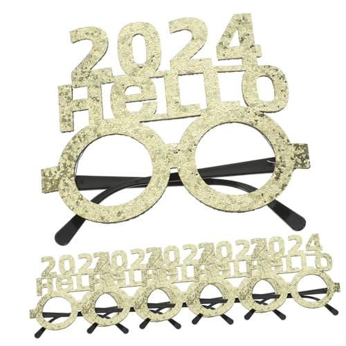 FUNNETOYU 6 Stück Teiliges Neujahrs-partybrillen aus Kunststoff und Vliesstoff Einzigartige Foto-requisiten für Silvesterfeiern Modisch und Langlebig für Festliche Augen-dekoration von FUNNETOYU