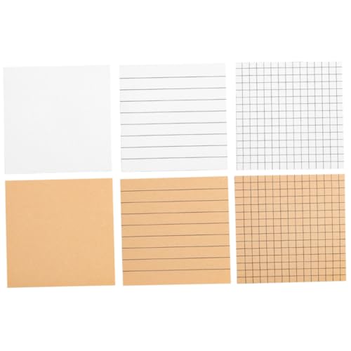 FUNNETOYU 6 Stück Teiliges Selbstklebender Memo Pads Praktische Haftnotizen in Weiß und Kraftpapier mit Kästchen und Blanko für Schüler und Büro zur Schnellen und Erinnerung FUNNETOYU 6 Stück Teiliges Selbstklebender Memo Pads Praktische Haftnotizen in Weiß und Kraftpapier mit Kästchen und Blanko für Schüler und Büro zur Schnellen und Erinnerung von FUNNETOYU