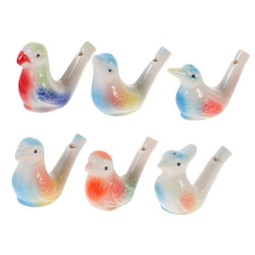 FUNNETOYU 6 Stück Wasservogel Pfeifen Keramik Musikspielzeug für Erwachsene Lustige Wasserspiele Kompakt Leicht Tragbar als Geburtstags von FUNNETOYU