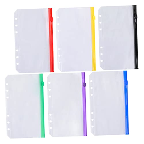 FUNNETOYU 6 Stück Zipper Taschen Farbe PVC Binder Taschen mit Sichtfenster Wiederverschließbare Aufbewahrungsbeutel für Dokumente und Schreibwaren von FUNNETOYU