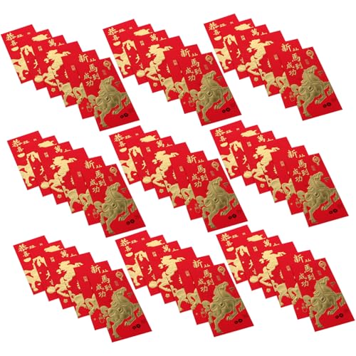 FUNNETOYU 60 Stück Lunar Pocket Lucky Birthday The Lai See Geldtaschen Chinesisches Pferd Hong Traditionelle Gastgeschenk Tasche Beutel Geschenk Ets Party Für Bao Rote Umschläge von FUNNETOYU