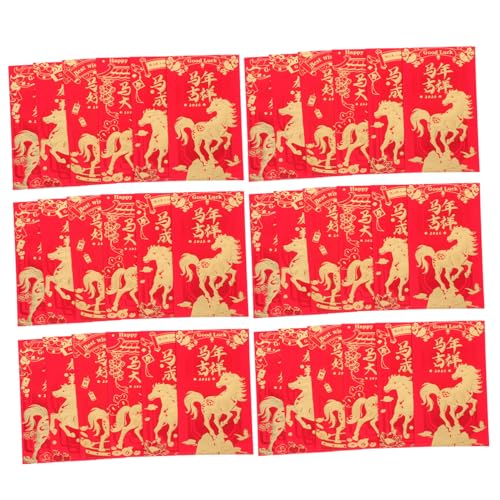FUNNETOYU 60 Stück Rote Umschläge Jahr Des Pferdes Langlebige Lunar Year Envelopes mit Goldprägung Geldscheine Umschläge für Frühlingsfest Hochzeit Geburtstag Praktische Papierqualität von FUNNETOYU
