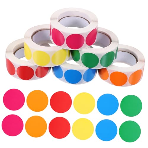FUNNETOYU 6Rollen Farbige Punktaufkleber Selbstklebende für Einfache Klassifizierung pro Vielseitig Einsetzbar für Büro DIY und Organisation FUNNETOYU 6Rollen Farbige Punktaufkleber Selbstklebende für Einfache Klassifizierung pro Vielseitig Einsetzbar für Büro DIY und Organisation von FUNNETOYU