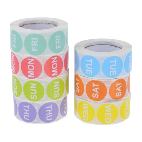 FUNNETOYU 7 Rollen Bunte Wochentagsaufkleber Selbstklebend Ablösbare Datumsetiketten für Restaurant Büro und Lebensmittelmanagement Farbige Tagesetiketten zur Einfachen Wochenplanung FUNNETOYU 7 Rollen Bunte Wochentagsaufkleber Selbstklebend Ablösbare Datumsetiketten für Restaurant Büro und Lebensmittelmanagement Farbige Tagesetiketten zur Einfachen Wochenplanung von FUNNETOYU
