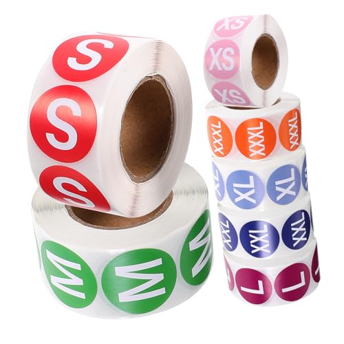 FUNNETOYU 7 Rollen Kleidungsgrößen Aufkleber Selbstklebend Rund Xs Xxxl Bunte Etiketten für Kleidung Einzelhandel und Zuhause Praktische Größensticker FUNNETOYU 7 Rollen Kleidungsgrößen Aufkleber Selbstklebend Rund Xs Xxxl Bunte Etiketten für Kleidung Einzelhandel und Zuhause Praktische Größensticker von FUNNETOYU