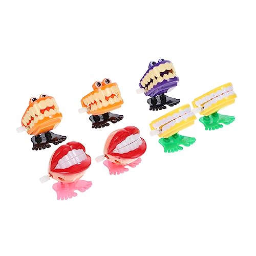 FUNNETOYU 7 Stück Aufziehspielzeug Klappernde Zähne für Kinder Laufzahnspielzeug aus Robustem Kunststoff Partyspielzeug Zahnpflege Deko Halloween Mitgebsel von FUNNETOYU