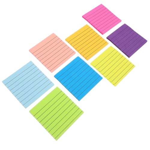 FUNNETOYU 8 Stück Haftnotizen Farben Selbstklebende Notizblöcke aus Dickem Praktische und Abreißbare Memo Sticker für Büro und Zuhause von FUNNETOYU