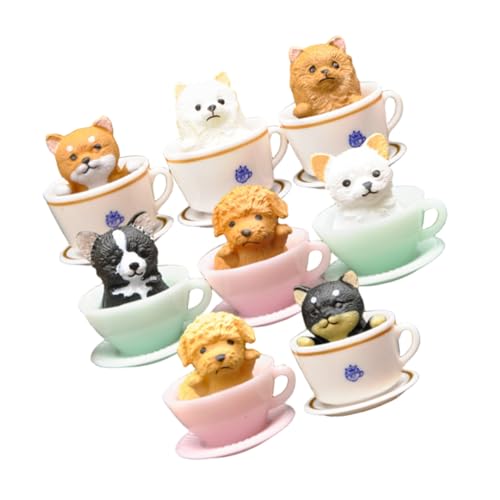 FUNNETOYU 8 Stück Kleine Dekorationsfiguren Fürs Schlafzimmer – Süße Katze Welpe Puppenhaus – Realistisch Klein Realistisch Schreibtisch Zubehör Heimlandschaft Aufsätze Figuren von FUNNETOYU