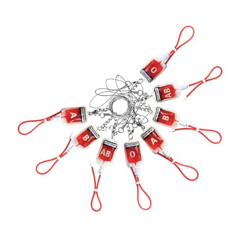 FUNNETOYU 8 Stück Schlüsselanhänger mit Blutgruppe Ausweis lustig dekorativer Schlüssel Vampir-Partygeschenke für Schlüsselanhänger aus Metall Hängedekoration Schlüsselbundhalter Plastik FUNNETOYU 8 Stück Schlüsselanhänger mit Blutgruppe Ausweis lustig dekorativer Schlüssel Vampir-Partygeschenke für Schlüsselanhänger aus Metall Hängedekoration Schlüsselbundhalter Plastik von FUNNETOYU