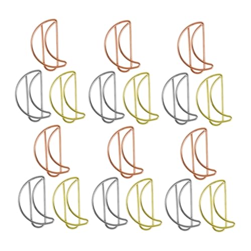 FUNNETOYU 90 Stück Teiliges Mondförmige Metall Büroklammern Stabile Lesezeichen und Seitenmarkierer Clips für Büro Schule und Zuhause Kreative Organisationsclips in Gold Roségold Silber FUNNETOYU 90 Stück Teiliges Mondförmige Metall Büroklammern Stabile Lesezeichen und Seitenmarkierer Clips für Büro Schule und Zuhause Kreative Organisationsclips in Gold Roségold Silber von FUNNETOYU