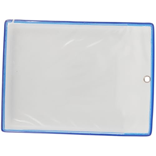 FUNNETOYU A4 transparente Aktentasche Aufbewahrungstasche für Dokumente Wandtasche Haken hängender Wandaktenhalter ordner dokumententasche Dateibeutel Office-Datei-Organizer Metall Blau von FUNNETOYU