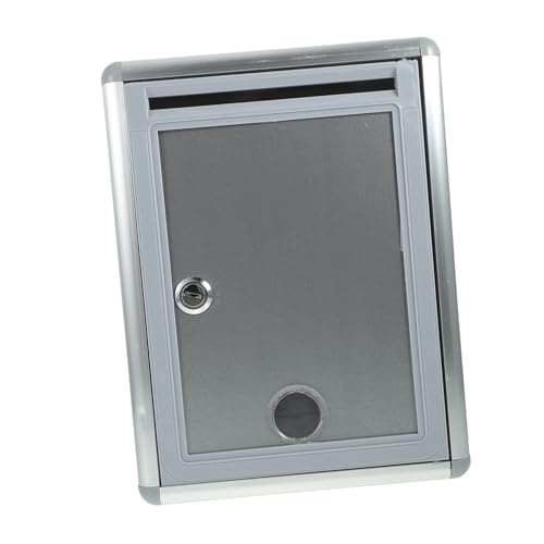 FUNNETOYU Aluminiumlegierung Abschließbare Wandbriefkasten Vorschlagsbox mit Großem Fassungsvermögen Vielseitig Nutzbar als Mailbox und Informationsbox für Büro Schule Werkstatt Hellgrau von FUNNETOYU