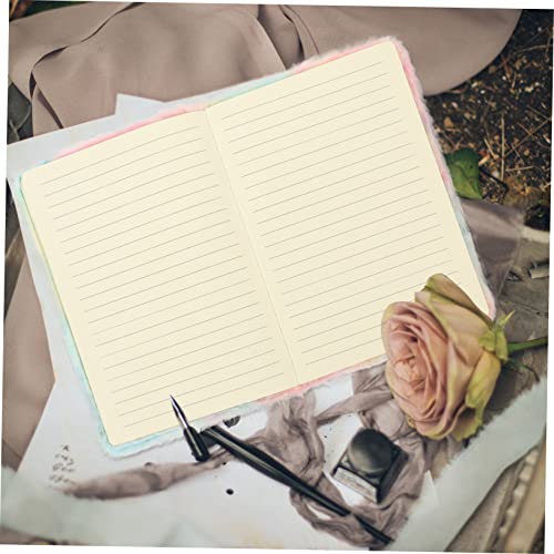 FUNNETOYU Einhorn Notizbuch Plüsch Cover Entzückendes Schulnotizbuch für Kreatives Design für Büro Klassenzimmer und Zuhause Tie Dye Pastellfarben Langlebig von FUNNETOYU