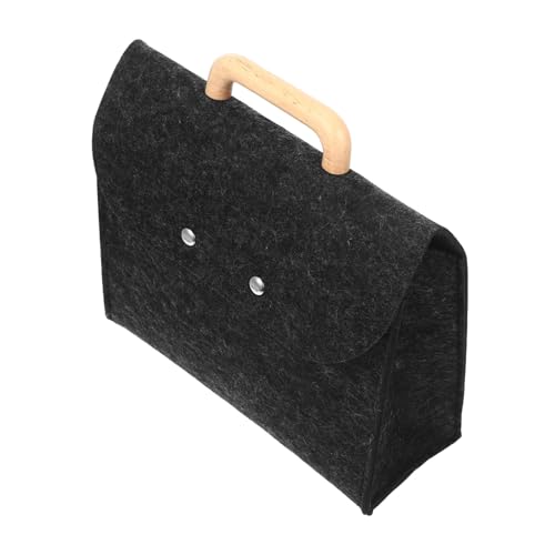 FUNNETOYU Filz aufbewahrungstasche mit Holzgriff Minimalistischer Business organizer Praktische Dokumententasche für Arbeit und Freizeit Vielseitige Filztasche in Dunkelgrau Bequeme FUNNETOYU Filz aufbewahrungstasche mit Holzgriff Minimalistischer Business organizer Praktische Dokumententasche für Arbeit und Freizeit Vielseitige Filztasche in Dunkelgrau Bequeme von FUNNETOYU