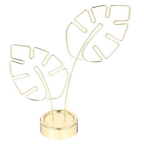 FUNNETOYU Goldfarbener Metall Memo Clip in Monstera Form mit Sockel Vielseitiger Tischkartenhalter für Fotos Notizen Tischkarten und Hochzeitsdekoration Schreibtisch und FUNNETOYU Goldfarbener Metall Memo Clip in Monstera Form mit Sockel Vielseitiger Tischkartenhalter für Fotos Notizen Tischkarten und Hochzeitsdekoration Schreibtisch und von FUNNETOYU