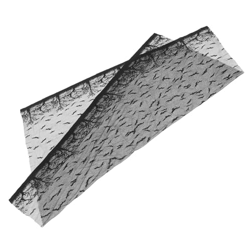 FUNNETOYU Halloween Tischdecke aus Spitze mit Schwarzem Fledermaus-Motiv Stilvolle Halloween-Dekoration für Partytische Dinner und Gruselige Festlichkeiten Vielseitig Einsetzbar für von FUNNETOYU