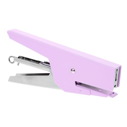 FUNNETOYU Handheld Metallhefter Stabiles Design Glatter Mechanismus Großer Kapazität Tragbar für Schule Büro Zuhause in Lavendelrosa von FUNNETOYU