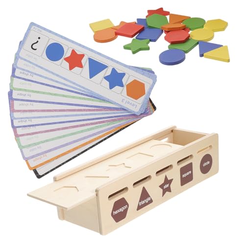 FUNNETOYU Holz Steckspielzeug Farbige Formen Sortierbox Montessori Motorikspielzeug für Kleinkinder Jahre Frühkindliche Hand Auge Koordination von FUNNETOYU