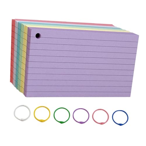 FUNNETOYU Indexkarten Set Farben Notizblöcke für Notizen Lernen und Inspiration Hochwertige Karteikarten mit Metallringen für Schüler und Lehrer Praktisch und Tragbar von FUNNETOYU