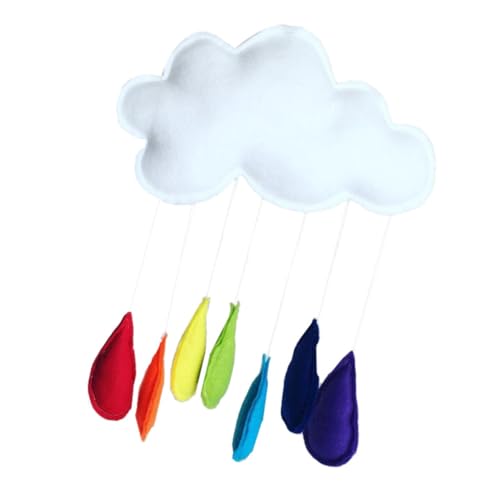 FUNNETOYU Kinderzimmer Wolken Regenbogen wandanhänger aus Filz Kreative und Strapazierfähige Raumdekoration mit Tropfenmotiv Geschenk und Fotorequisite für Mädchen Passend für Heimzelt und von FUNNETOYU