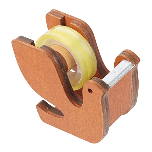 FUNNETOYU Klebebandabroller Pinguin Niedlicher Tischspender für Klebeband Vintage Holzdesign für Büro und Zuhause Geeignet für Verschiedene Klebebandtypen von FUNNETOYU