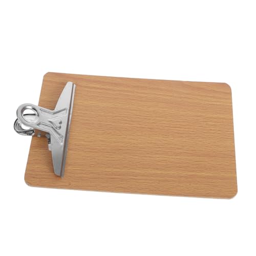 FUNNETOYU Klemmbrett aus Holz Starkes Hartfaserbrett mit Robustem Rundem Kantendesign Doppelter Schutzfolie Rostfrei für Büro und Schule von FUNNETOYU