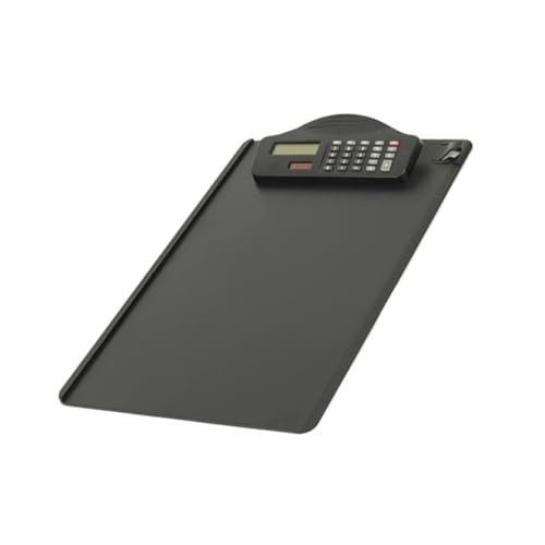 FUNNETOYU Klemmbrett mit Integriertem Taschenrechner Multifunktionales Clipboard aus Stabilem Material für Schule Büro und Meetings Schwarz von FUNNETOYU